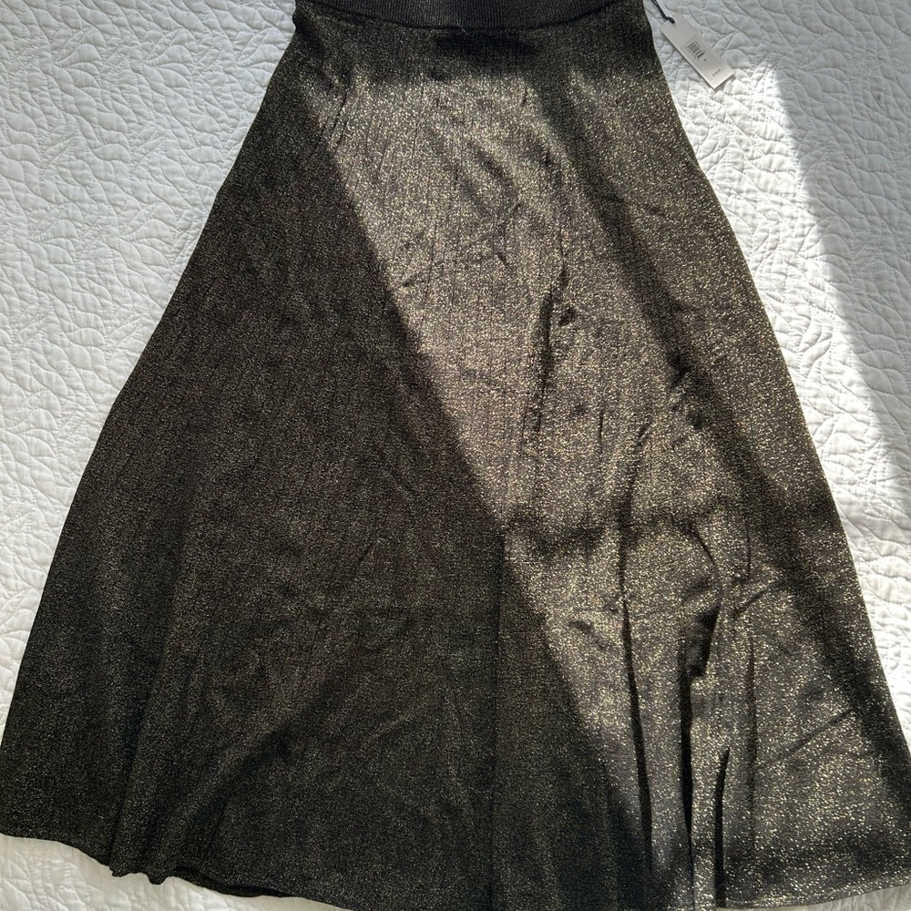 Banana Republic Shimmering Green Pleated Knit Skirt